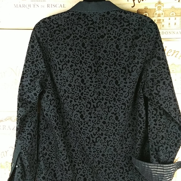 INC Black and Velvety Animal Print Top - Picture 6 of 6